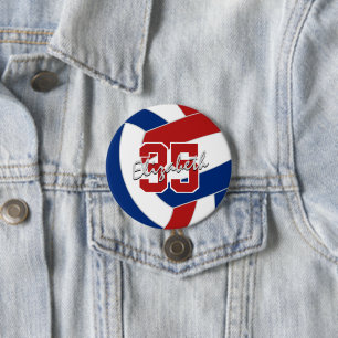 Red blue volleyball idrottsman namn jersey number knapp