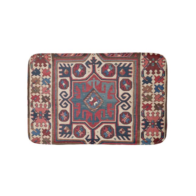 Red Blue Westernare Santa Fe Cowboy Ornate  Badrumsmatta (Framsidan)
