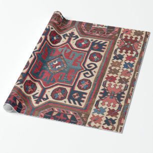 Red Blue Westernare Santa Fe Cowboy Ornate Presentpapper