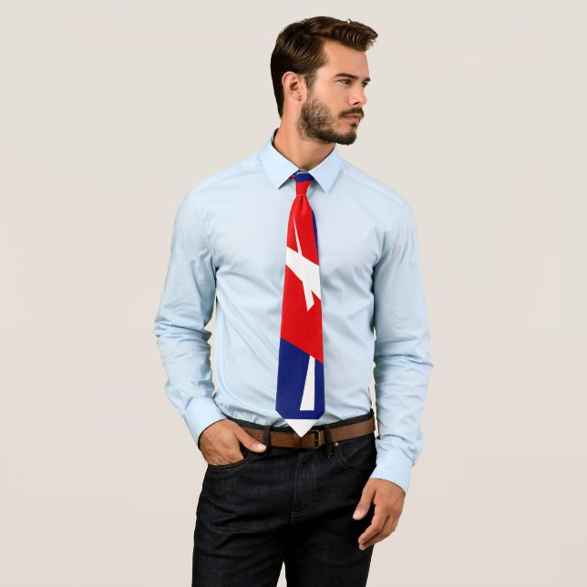 Red Blue White Abstrakt Art Tie Slips (In Situ)