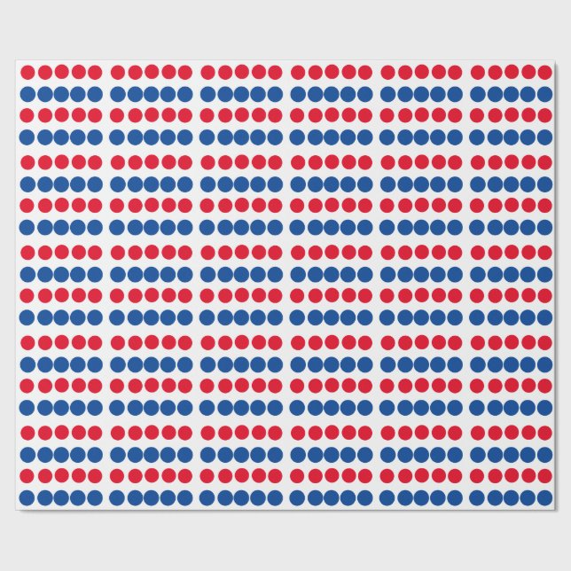 Red Blue White Anpassningsbar Färg Patriotic Mönst Presentpapper (Seam)