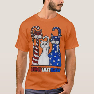 Red Blue White Cat American Flagga Patriotic Plus T Shirt