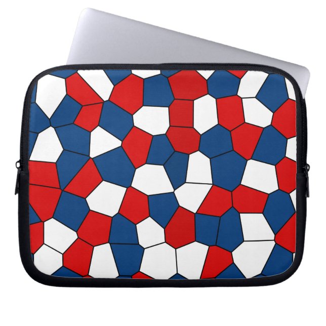 Red Blue White Mönster Laptop Fodral (Framsidan)