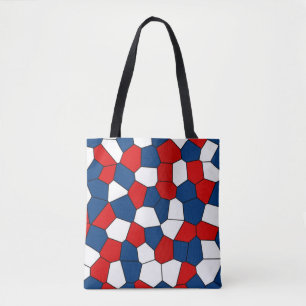 Red Blue White Mönster Tygkasse