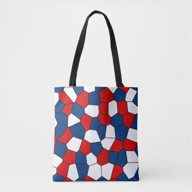 Red Blue White Mönster Tygkasse (Framsida)