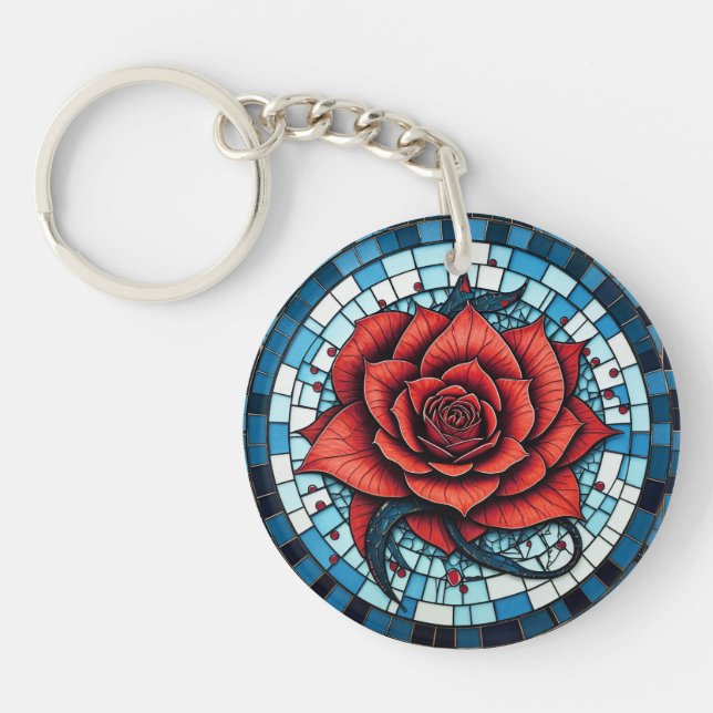 Red Blue White Mosaic Ro Flower (Framsidan)