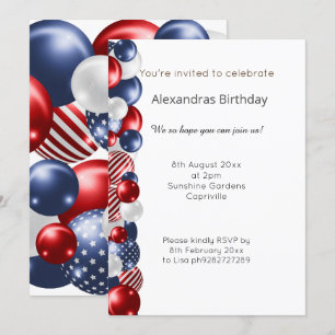 RED BLUE WHITE PATRIOTIC BALLOON BANNER INBJUDNINGAR