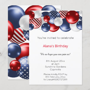 RED BLUE WHITE PATRIOTIC BALLOON INBJUDNINGAR