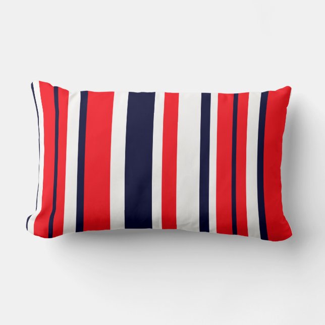 Red Blue White Rand Dekorativ kudde Cushion (Framsida)