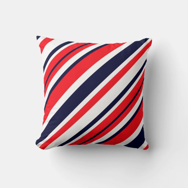 Red Blue White Rand Dekorativ kudde Cushion (Framsida)