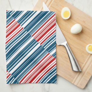 Red Blue White Rand Kökshandduk