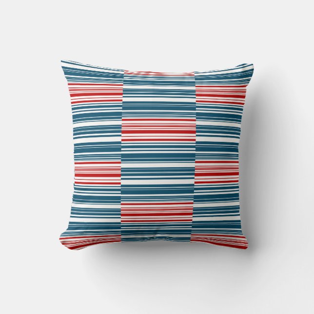Red Blue White Rand Kudde (Framsida)
