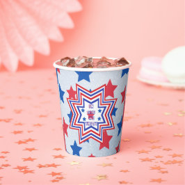 Red, Blue, White Star American Slogan