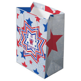 Red, Blue, White Star American Slogan