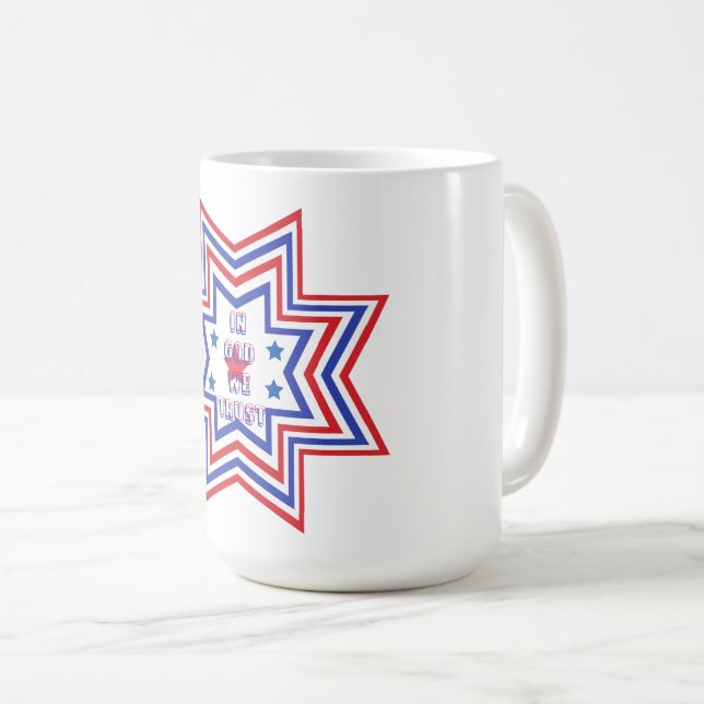 Red, Blue, White Star American Slogan Kaffemugg (Framsida höger)