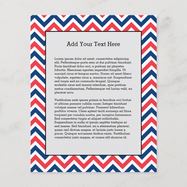 Red Blue White Zig Zag Linjer Geometric Baseball Flygblad (Framsidan)