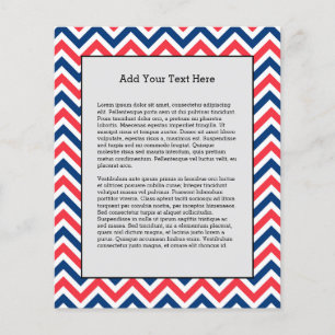 Red Blue White Zig Zag Linjer Geometric Baseball Flygblad