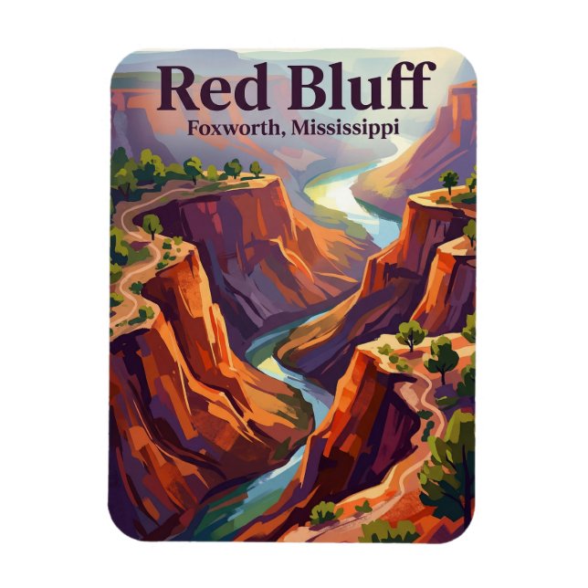 Red Bluff Mississippi Magnet (Vertikal)