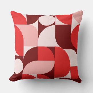 Red Blush Burgundy Geometric Composition Kudde
