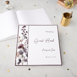 Red Blush Floral Wedding Elegant Gästböcker