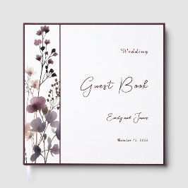 Red Blush Floral Wedding Elegant Gästböcker