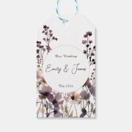 Red Blush Floral Wedding Elegant  Presentetikett