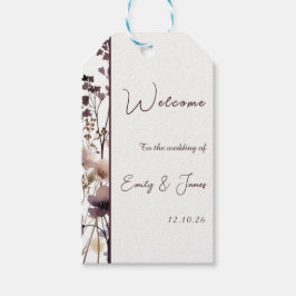 Red Blush Floral Wedding Elegant  Presentetikett