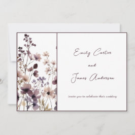 Red Blush Floral Wedding Elegant Romantic Inbjudningar