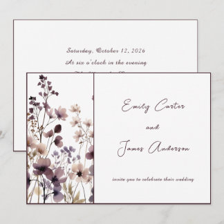 Red Blush Floral Wedding Elegant Romantic Inbjudningar