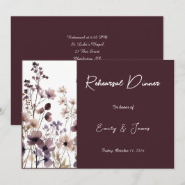 Red Blush Floral Wedding Elegant Romantic Inbjudningar