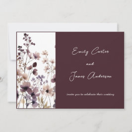 Red Blush Floral Wedding Elegant Romantic Inbjudningar