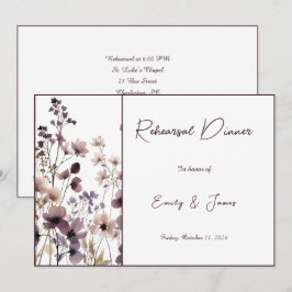 Red Blush Floral Wedding Elegant Romantic Inbjudningar