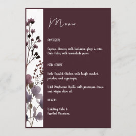 Red Blush Floral Wedding Elegant Romantic Meny