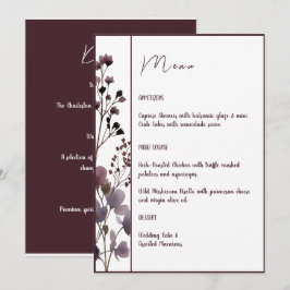 Red Blush Floral Wedding Elegant Romantic Meny
