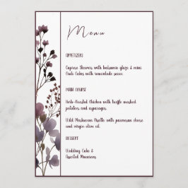 Red Blush Floral Wedding Elegant Romantic Meny