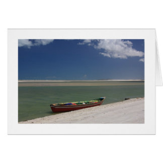 Red Boat and Blå himmel Card Hälsningskort