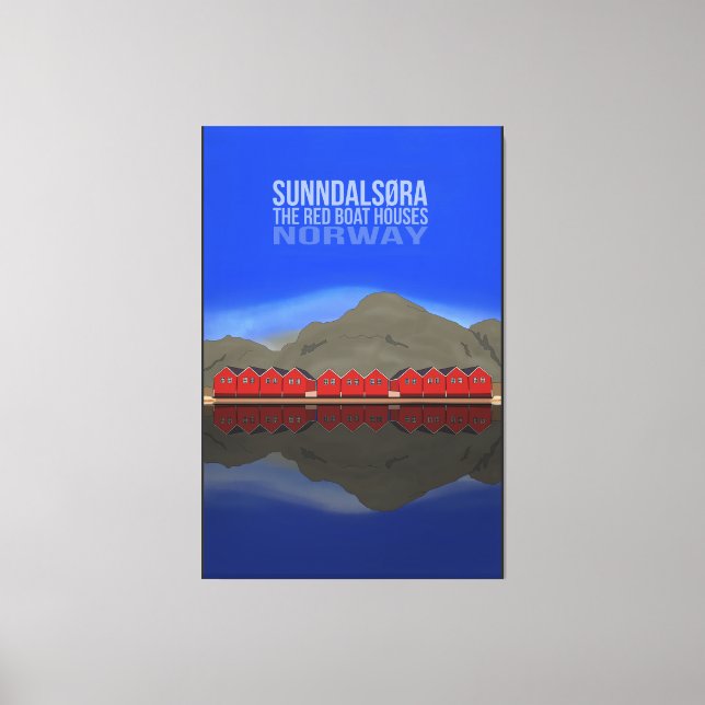 Red Boat Houses Sunndalsøra-Norgen Canvastryck (Framsida)