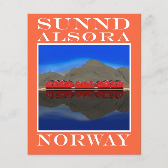 Red Boat Houses Sunndalsøra-Norgen Flygblad (Framsidan)