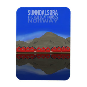 Red Boat Houses Sunndalsøra-Norgen Magnet
