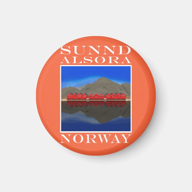Red Boat Houses Sunndalsøra-Norgen Magnet (Framsidan)