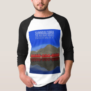 Red Boat Houses Sunndalsøra-Norgen T Shirt
