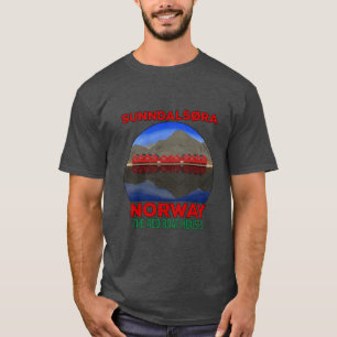Red Boat Houses Sunndalsøra-Norgen T Shirt