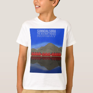 Red Boat Houses Sunndalsøra-Norgen T Shirt