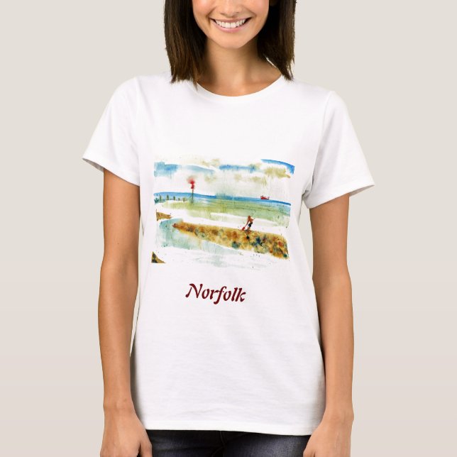 Red Boat in Mundesley, Norfolk Tee Shirt (Framsida)