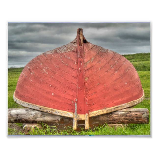 Red Boat vid Louisbourgs fästning Fototryck (Framsidan)