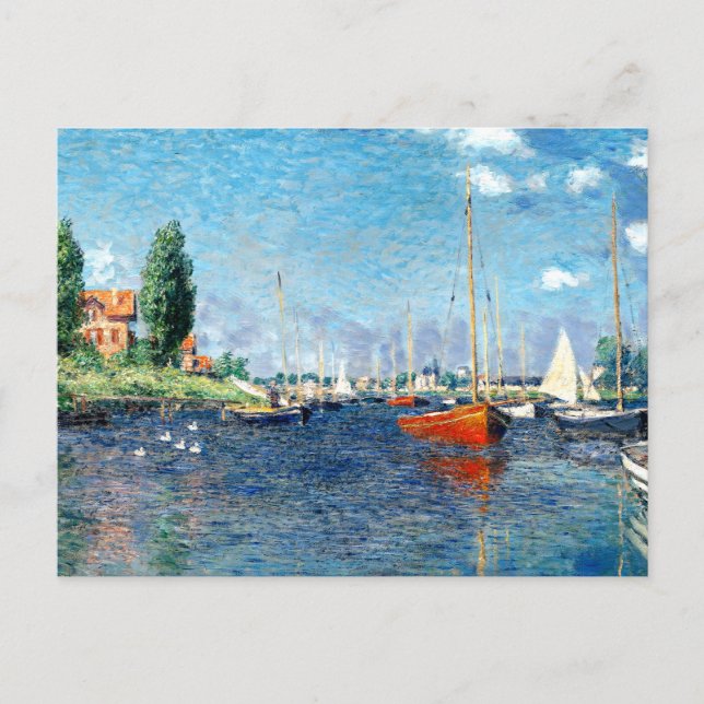 Red Boats, Argenteuil, av Claude Monet, Vykort (Framsida)