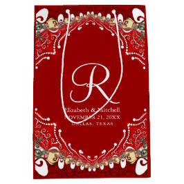 Red Bohemian Batik Monogram Bröllop