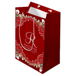 Red Bohemian Batik Monogram Bröllop