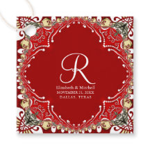 Red Bohemian Batik Monogram Bröllop