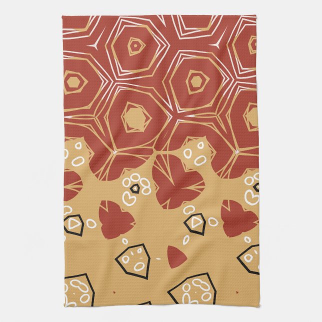 Red Boho Geometric Abstrakt 2 Kökshandduk (Vertikal)